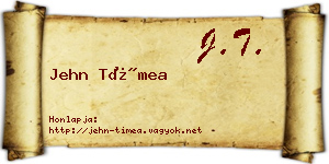 Jehn Tímea névjegykártya